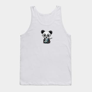 Baby Panda Playing Quebec Flag Guitar Tank Top